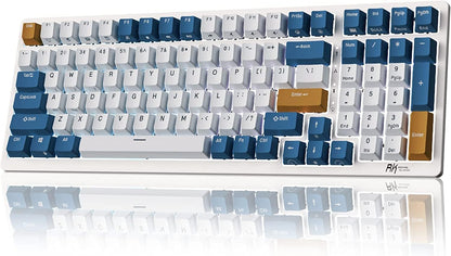 RK98 Wireless Mechanical Keyboard, 100 Keys 98% Layout with Custom Switches Hot Swappable, Tri-Mode BT5.1/2.4G/USB-C Full Size Gaming Keyboard with Numpad RGB, Brown Switch